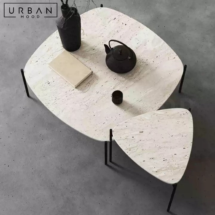 LUCRECIA Wabi Sabi Travertine Coffee Table