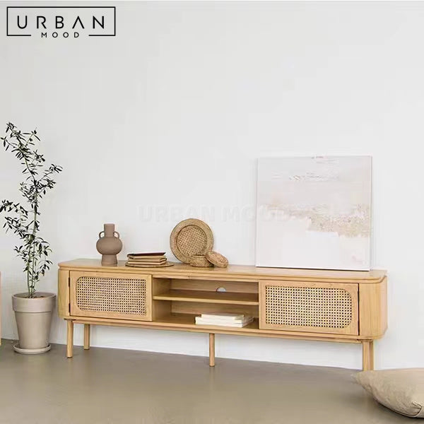 LUMEX Rustic Solid Wood TV Console