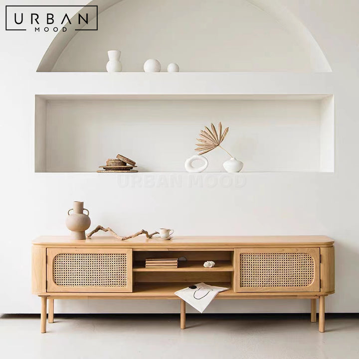 LUMEX Rustic Solid Wood TV Console