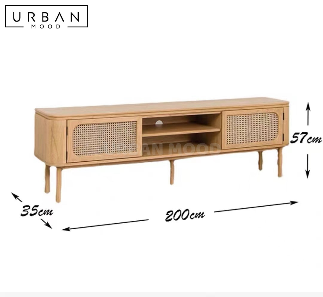 LUMEX Rustic Solid Wood TV Console