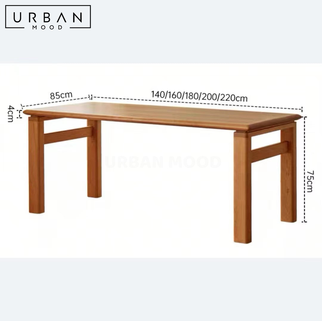 LUMIS Japandi Solid Wood Dining Table