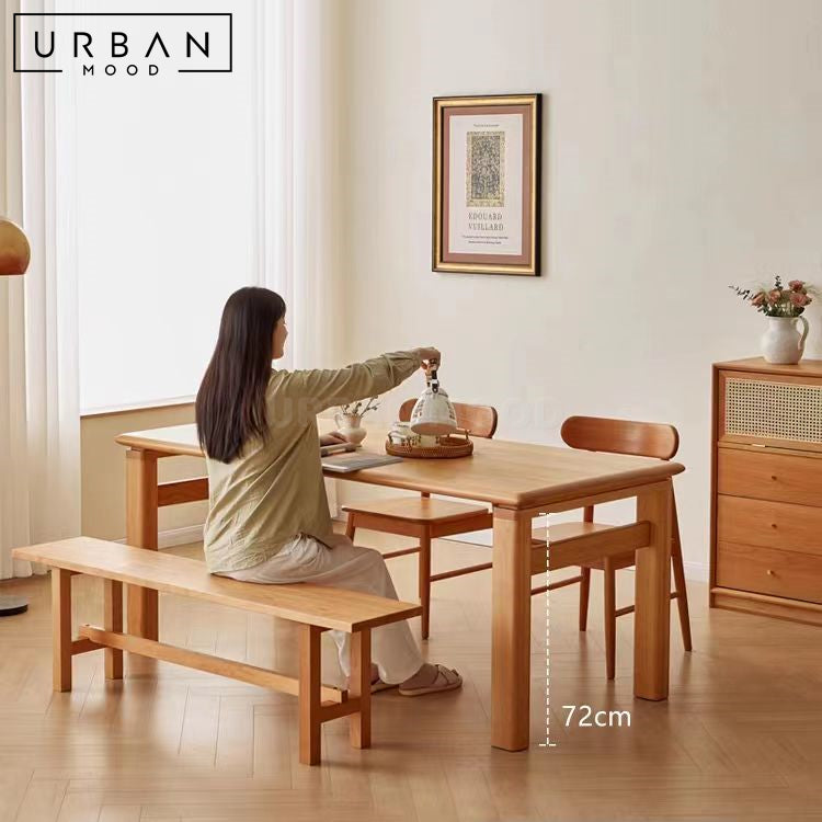 LUMIS Japandi Solid Wood Dining Table