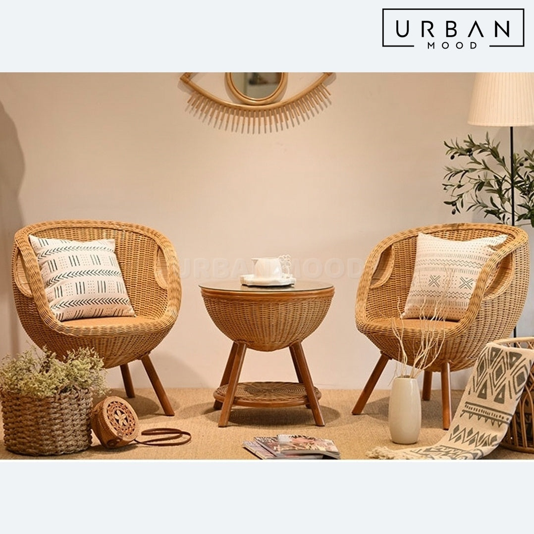 LUMISPACE Rustic Rattan Outdoor Chair