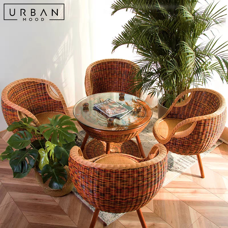 LUMISPACE Rustic Rattan Outdoor Chair