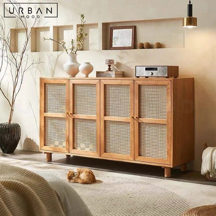 LUSKE Japandi Rattan Sideboard