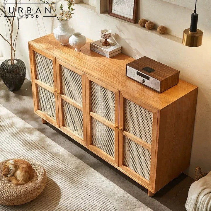 LUSKE Japandi Rattan Sideboard