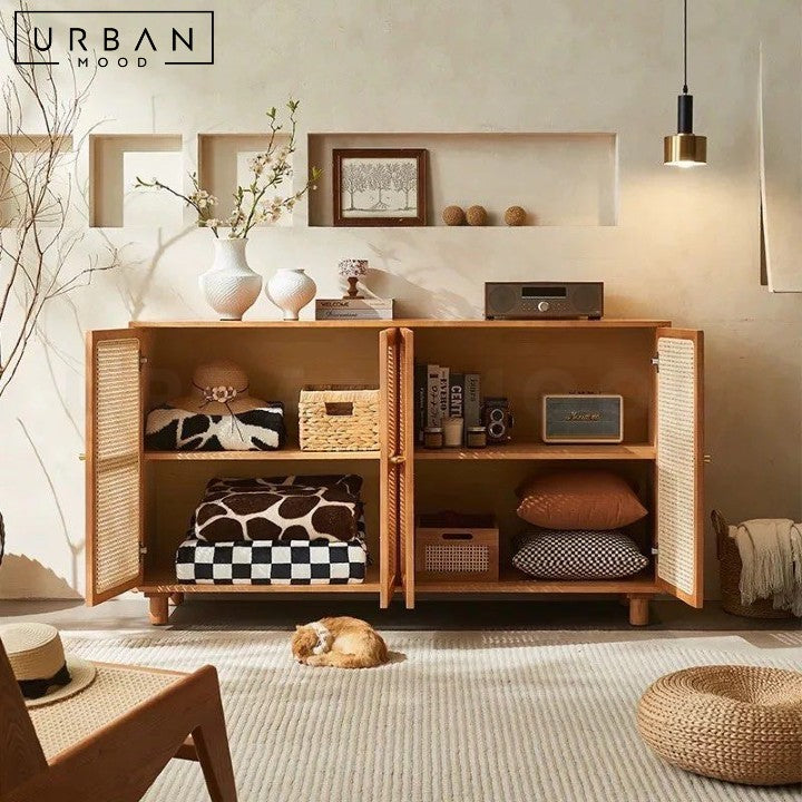 LUSKE Japandi Rattan Sideboard – Urban Mood