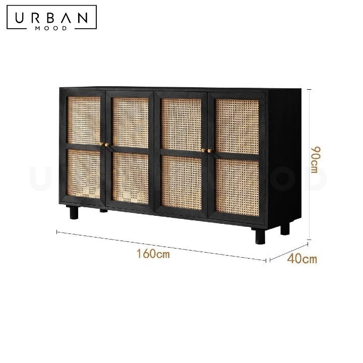 LUSKE Japandi Rattan Sideboard