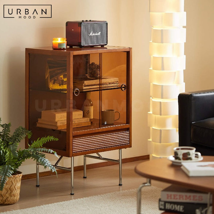 LUXTON Mid Century Solid Wood Display Cabinet