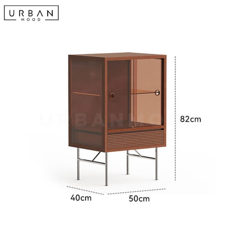 LUXTON Mid Century Solid Wood Display Cabinet