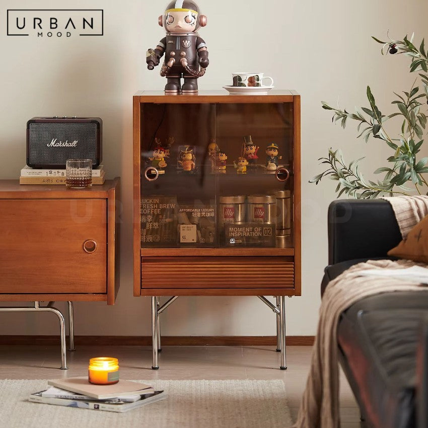 LUXTON Mid Century Solid Wood Display Cabinet