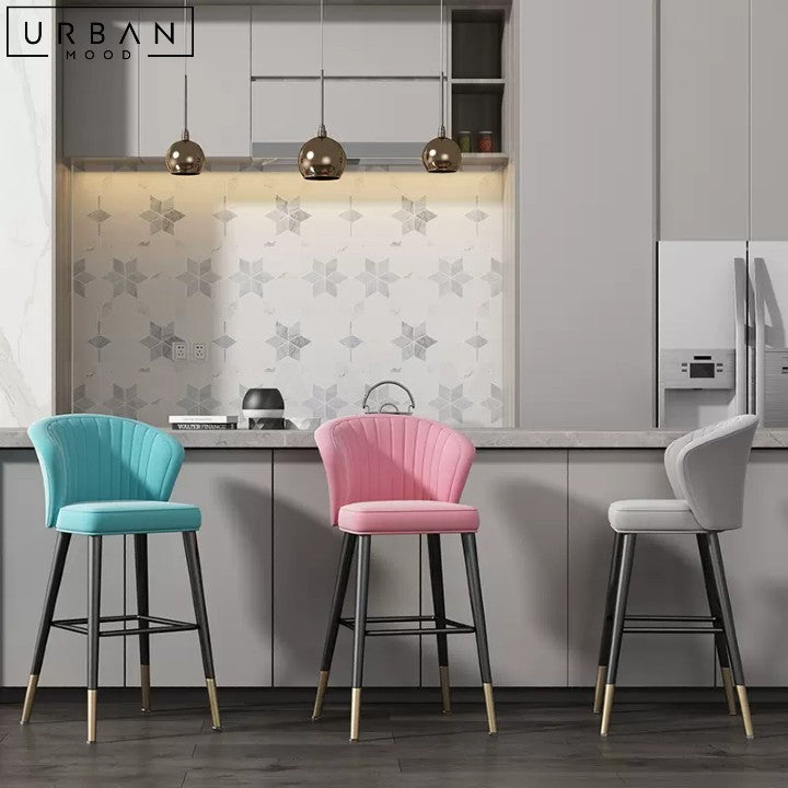 LUZY Modern Velvet Bar Stool – Urban Mood - Main Image