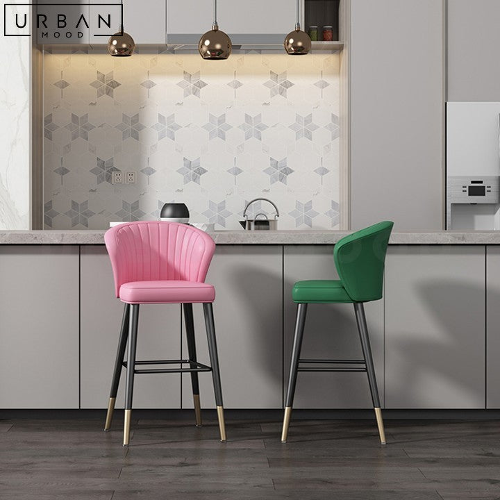 LUZY Modern Velvet Bar Stool