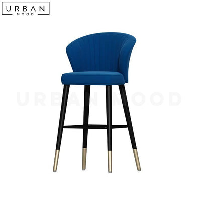 LUZY Modern Velvet Bar Stool