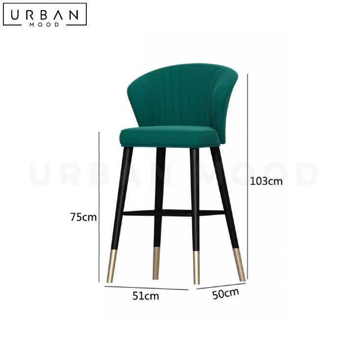 LUZY Modern Velvet Bar Stool