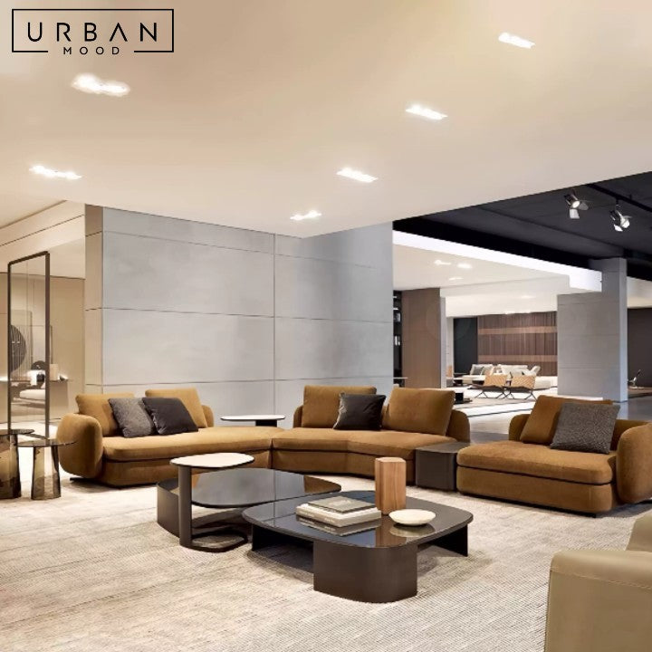 LYDIE Modern Curved Fabric Sofa
