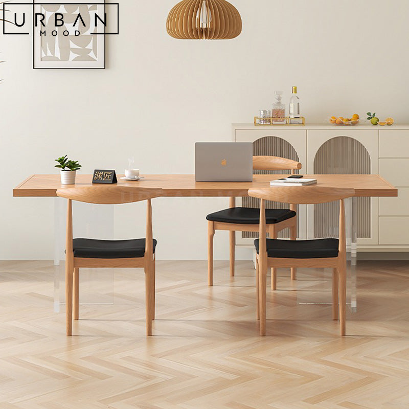 LYNCH Modern Herringbone Solid Wood Dining Table