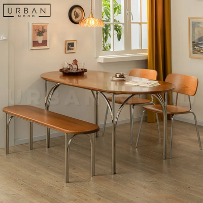 LANIE Japandi Solid Wood Dining Table