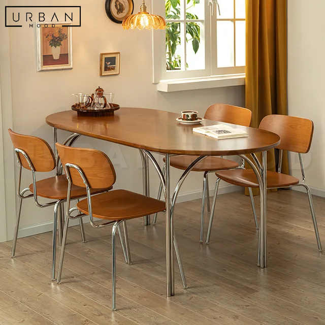 LANIE Japandi Solid Wood Dining Table