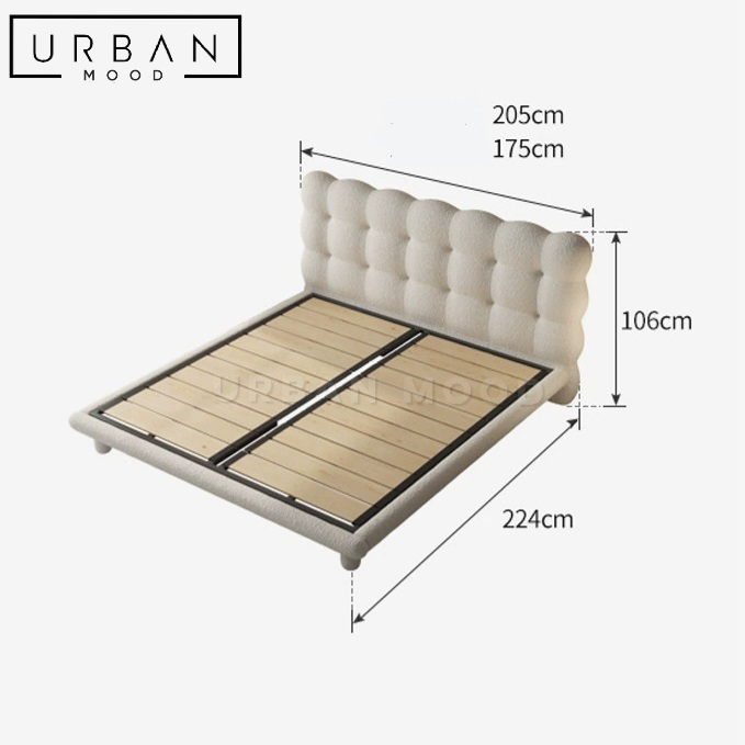 LINDS Modern Boucle Bedframe