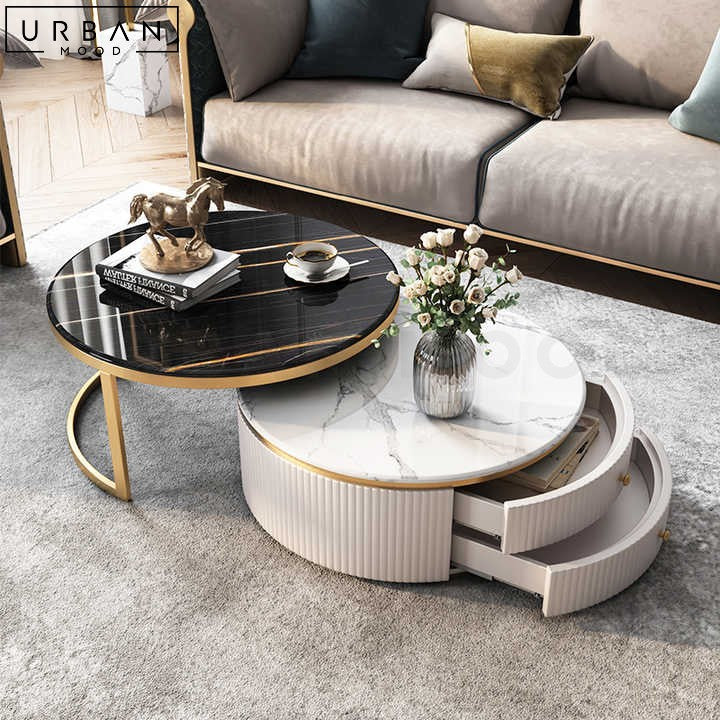 MACLEAN Marble Round Nesting Coffee Tables