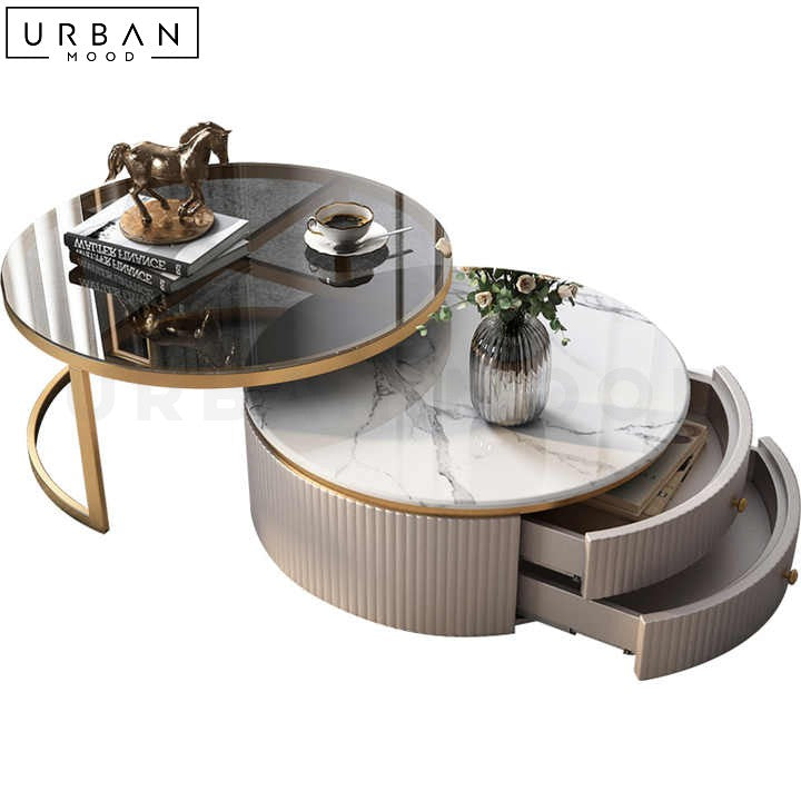 MACLEAN Marble Round Nesting Coffee Tables