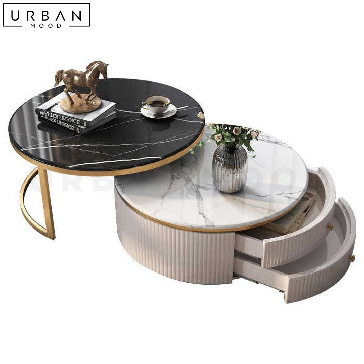 MACLEAN Marble Round Nesting Coffee Tables