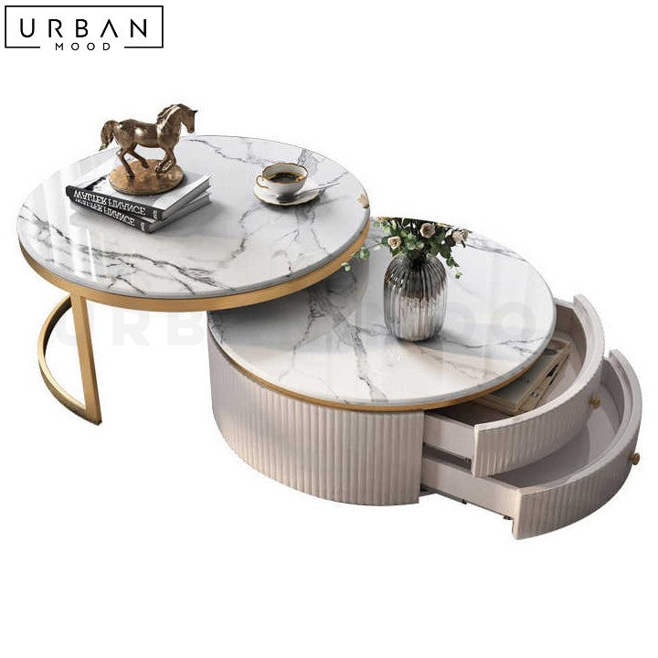 MACLEAN Marble Round Nesting Coffee Tables