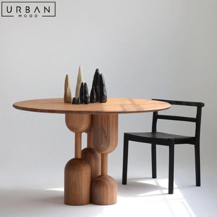 MADELENE Modern Solid Wood Round Dining Table