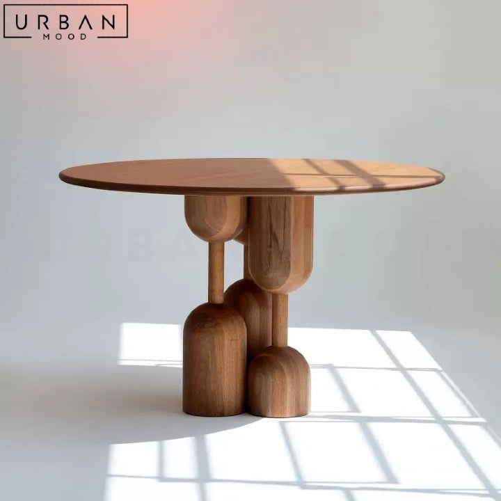 MADELENE Modern Solid Wood Round Dining Table