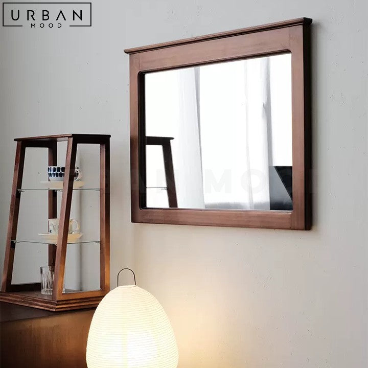 MADELEN Rustic Solid Wood Wall Mirror