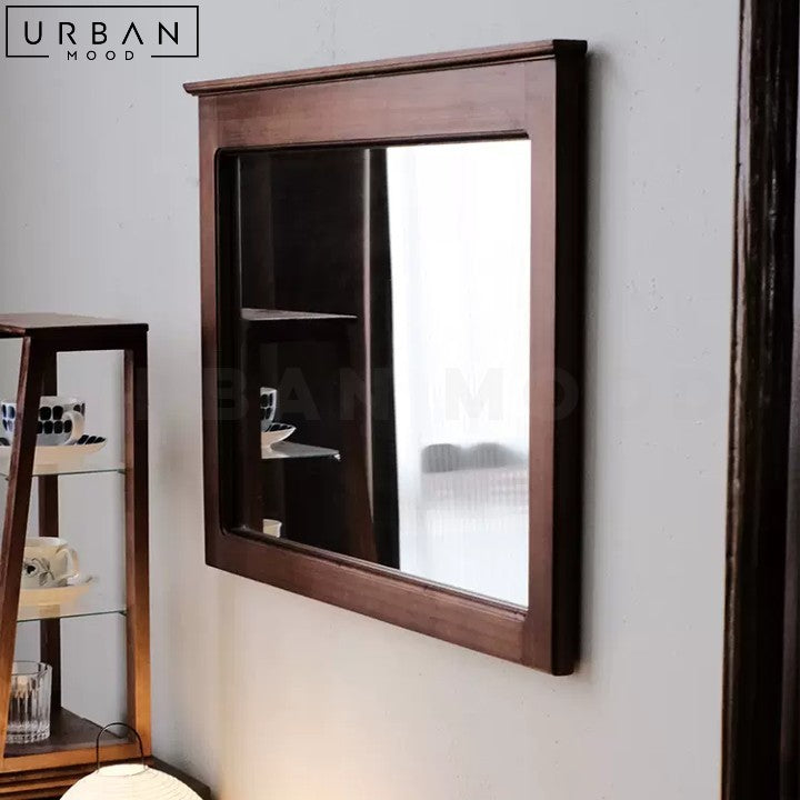 MADELEN Rustic Solid Wood Wall Mirror