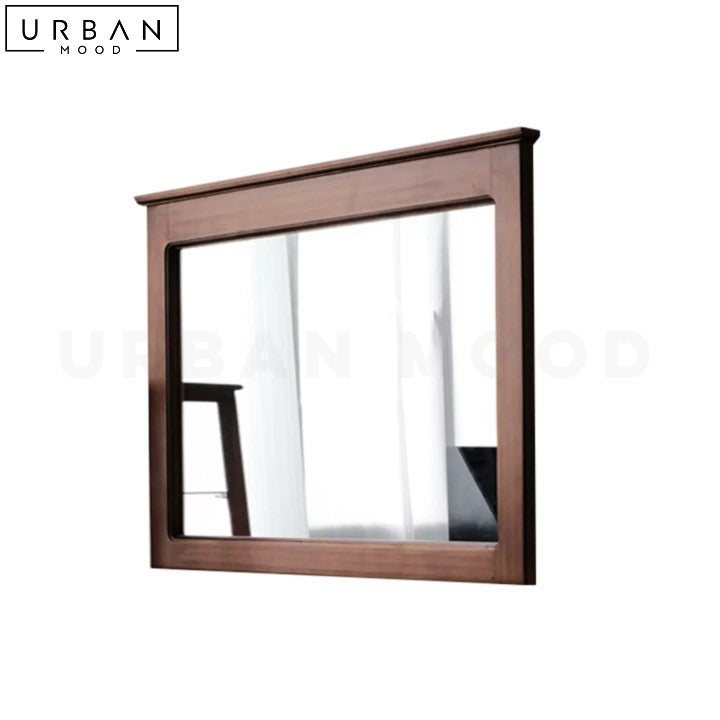 MADELEN Rustic Solid Wood Wall Mirror