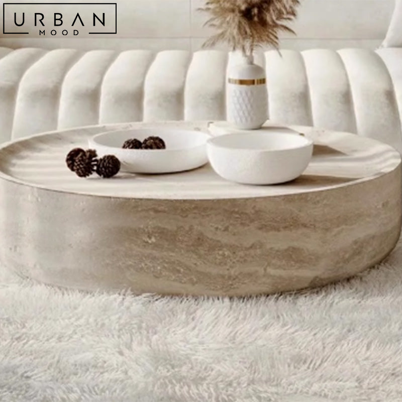 MAKI Modern Travertine Coffee Table