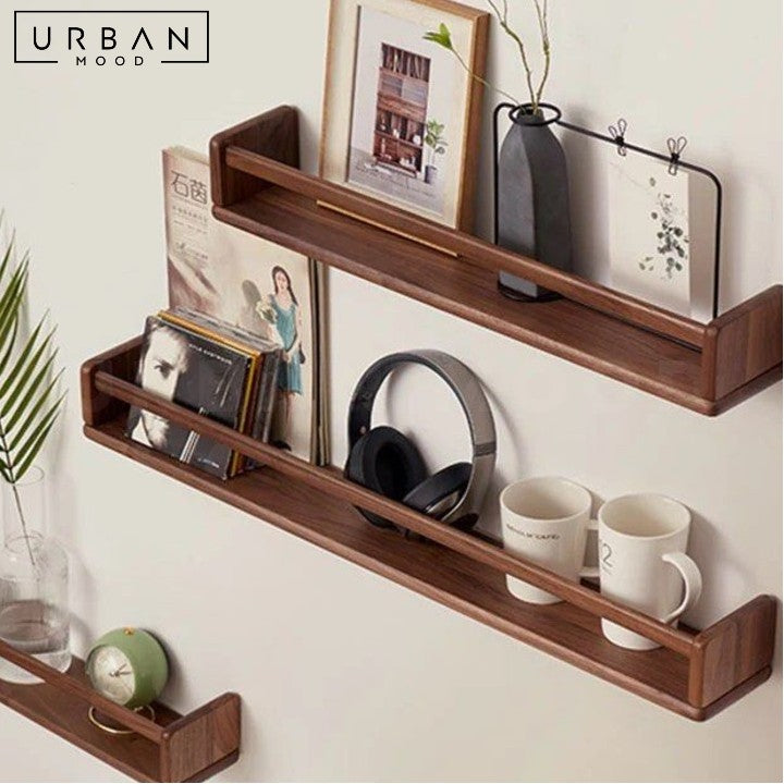 LINEN Japandi Solid Wood Wall Shelf