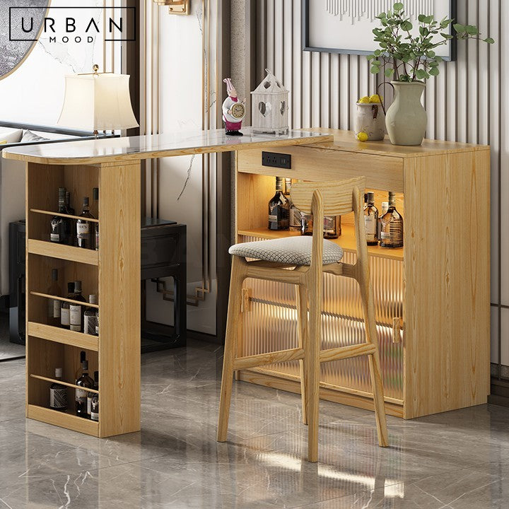 MAVIN Japandi Solid Wood Bar Table