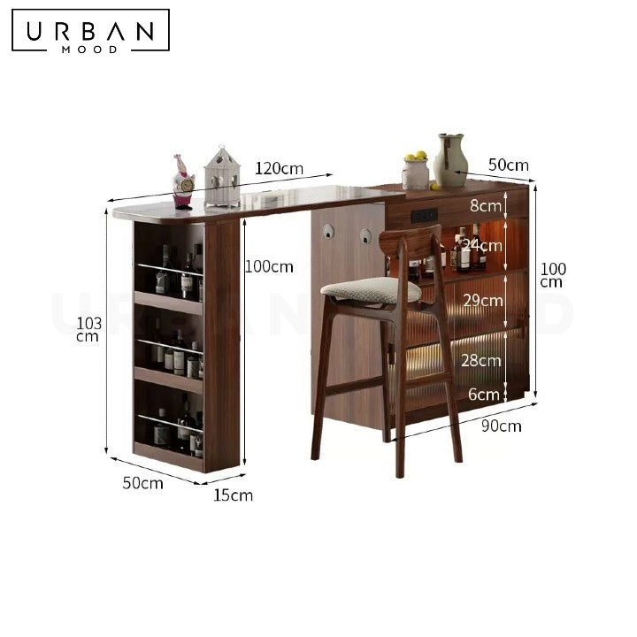 MAVIN Japandi Solid Wood Bar Table