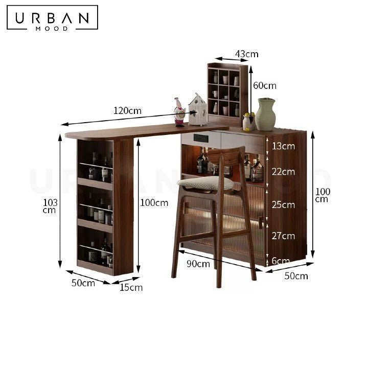 MAVIN Japandi Solid Wood Bar Table