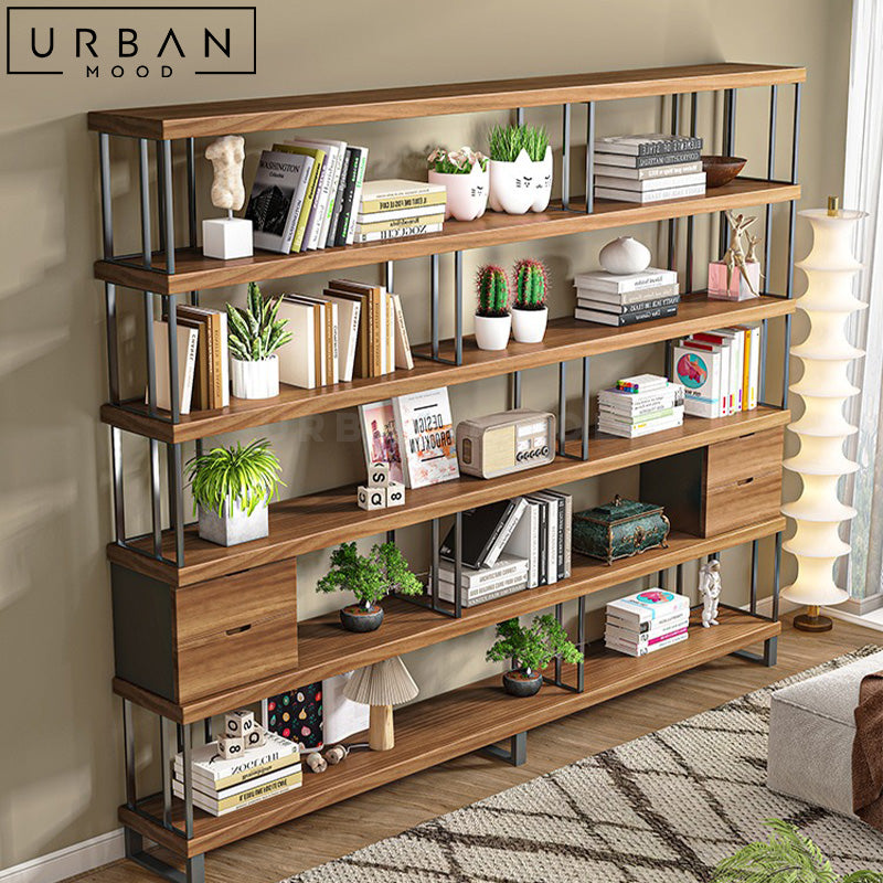 MALMA Modern Solid Wood Bookshelf