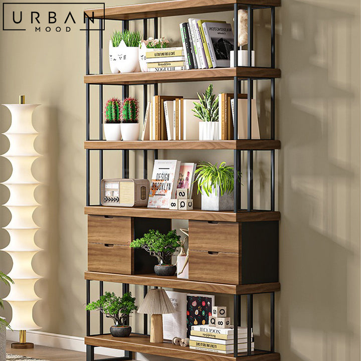 MALMA Modern Solid Wood Bookshelf