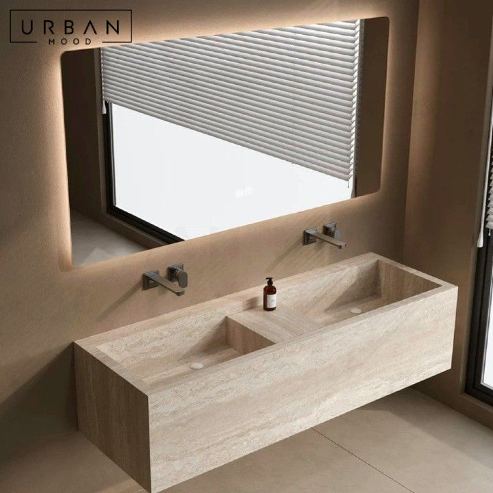 MAMET Modern Travertine Bathroom Vanity Cabinet