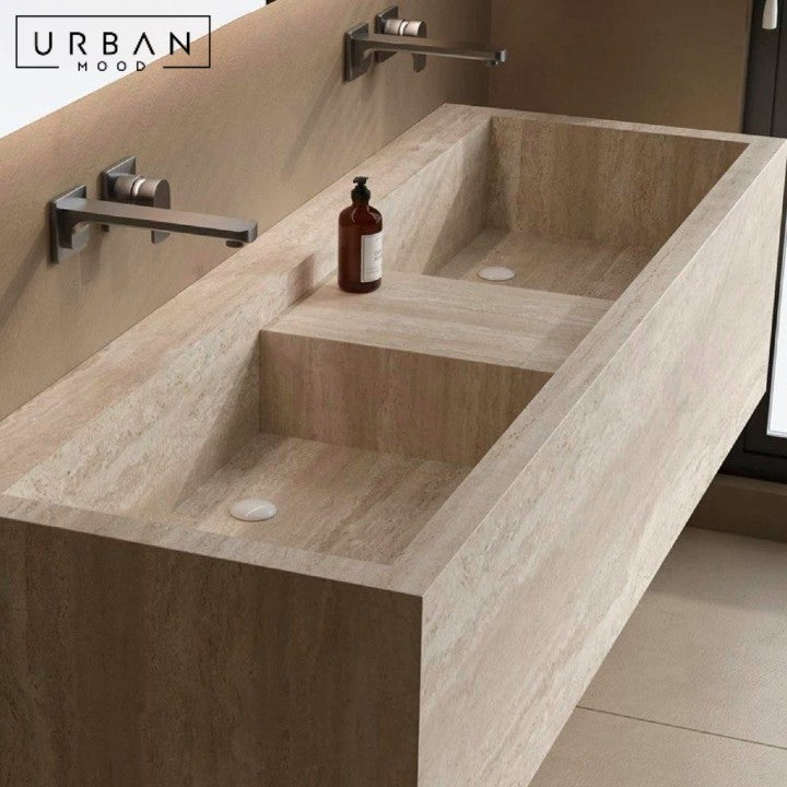 MAMET Modern Travertine Bathroom Vanity Cabinet