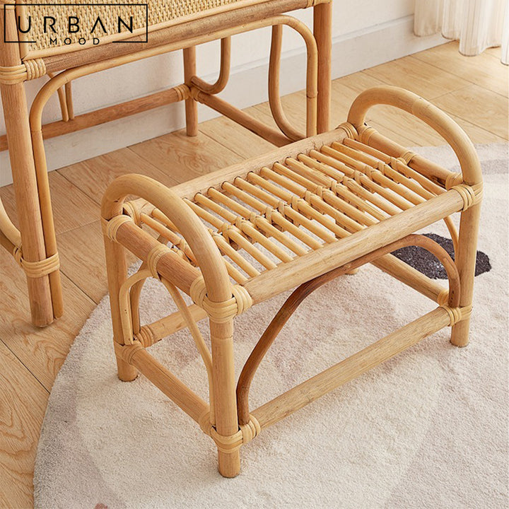 MANON Japandi Rattan Vanity Table Set