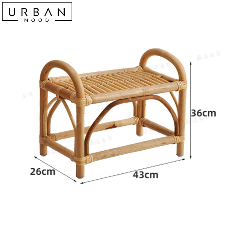 MANON Japandi Rattan Vanity Table Set