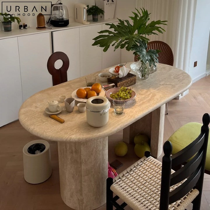 MANUEL Modern Travertine Dining Table