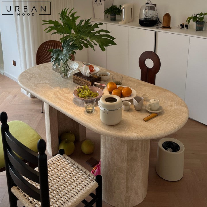 MANUEL Modern Travertine Dining Table