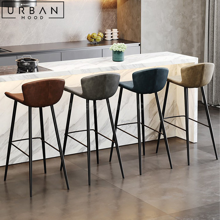 MANUS Modern Leather Bar Stool