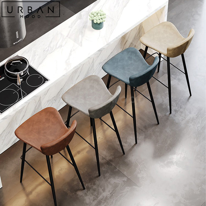 MANUS Modern Leather Bar Stool