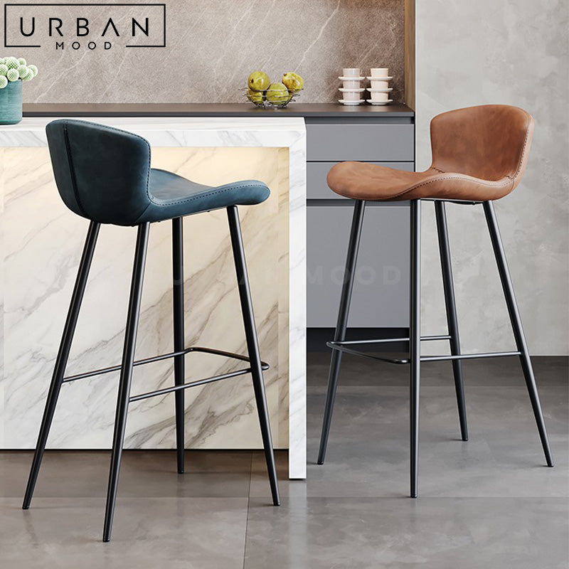 MANUS Modern Leather Bar Stool