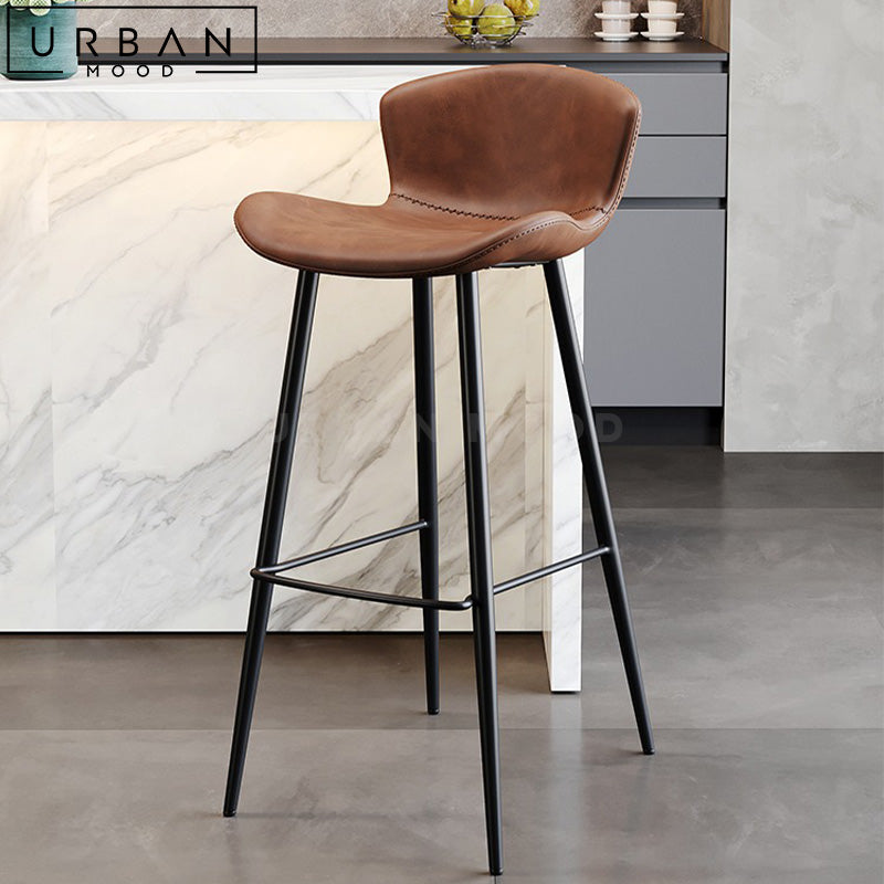 MANUS Modern Leather Bar Stool